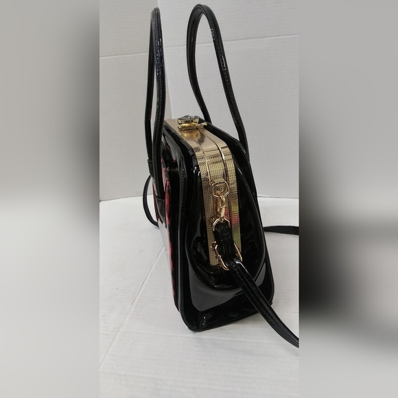 Black and Red Leopard print patent leather purse ♥️ - Picture 5 of 12